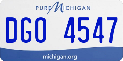 MI license plate DGO4547