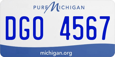 MI license plate DGO4567