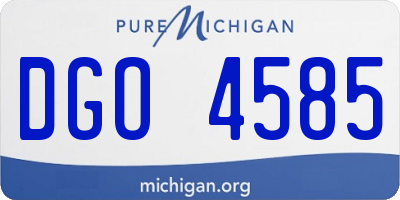 MI license plate DGO4585