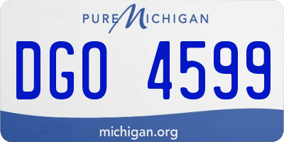 MI license plate DGO4599