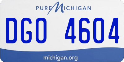 MI license plate DGO4604
