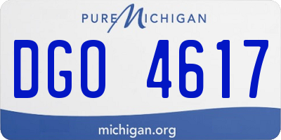 MI license plate DGO4617