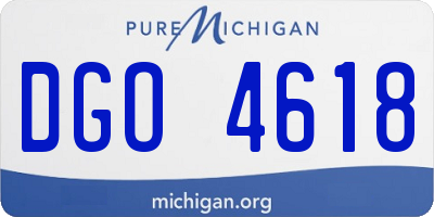 MI license plate DGO4618
