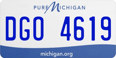 MI license plate DGO4619