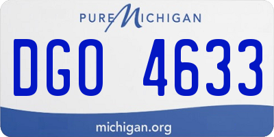 MI license plate DGO4633