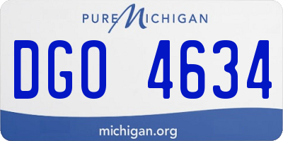 MI license plate DGO4634