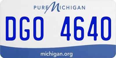 MI license plate DGO4640