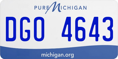 MI license plate DGO4643