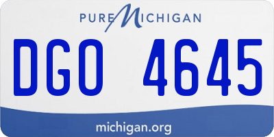 MI license plate DGO4645