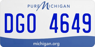MI license plate DGO4649