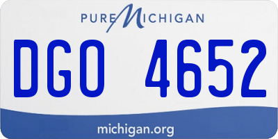 MI license plate DGO4652