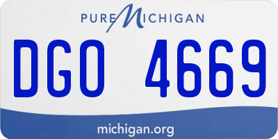 MI license plate DGO4669