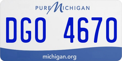 MI license plate DGO4670