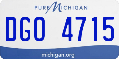 MI license plate DGO4715