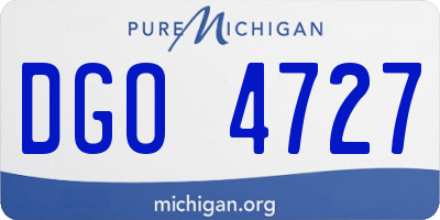 MI license plate DGO4727