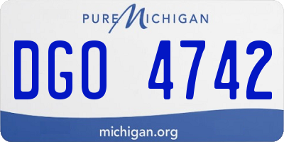 MI license plate DGO4742