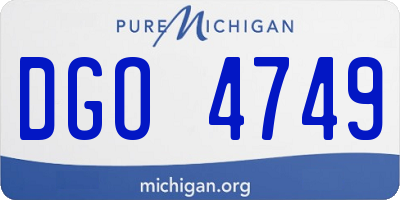 MI license plate DGO4749