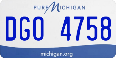 MI license plate DGO4758
