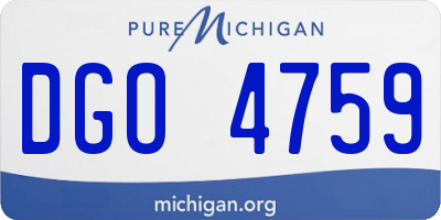MI license plate DGO4759