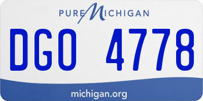 MI license plate DGO4778
