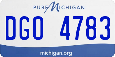 MI license plate DGO4783