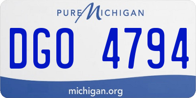 MI license plate DGO4794