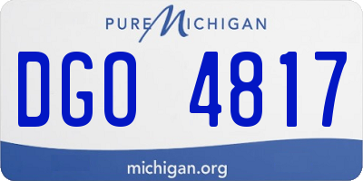 MI license plate DGO4817