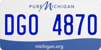 MI license plate DGO4870