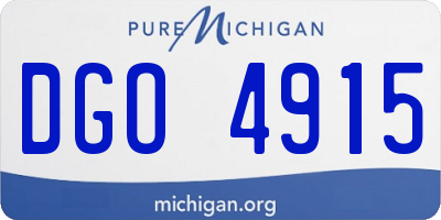 MI license plate DGO4915