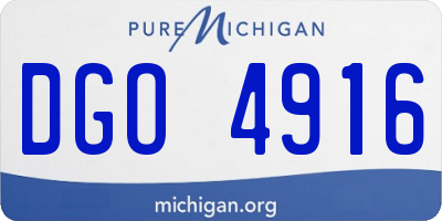 MI license plate DGO4916