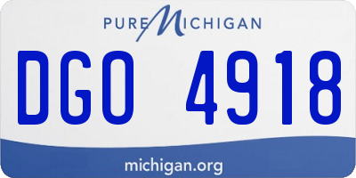 MI license plate DGO4918