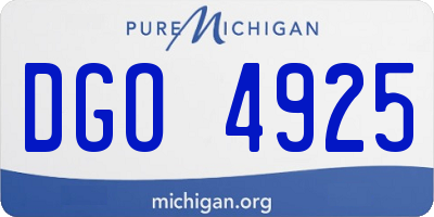 MI license plate DGO4925
