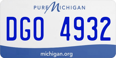 MI license plate DGO4932