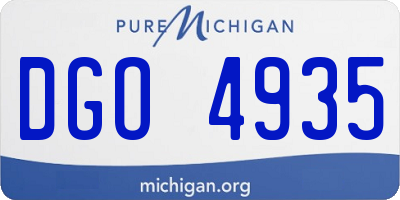 MI license plate DGO4935