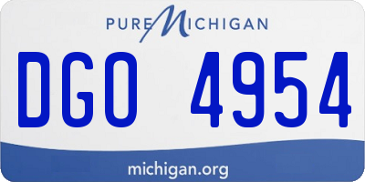 MI license plate DGO4954