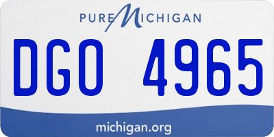 MI license plate DGO4965