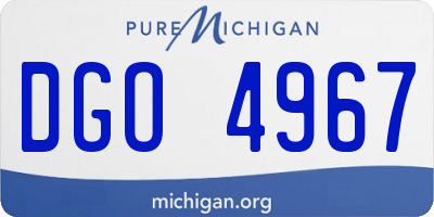 MI license plate DGO4967