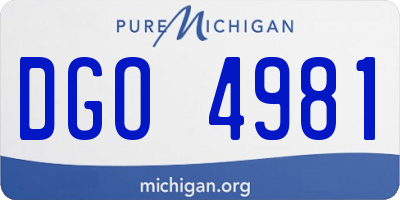 MI license plate DGO4981