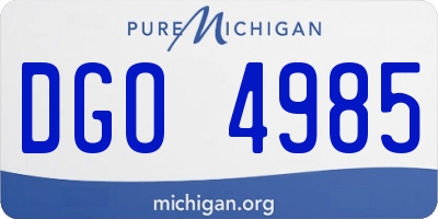 MI license plate DGO4985