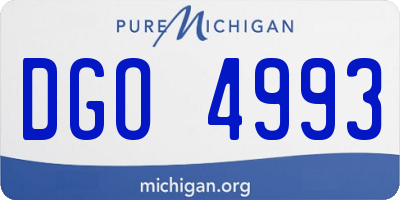 MI license plate DGO4993