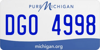 MI license plate DGO4998