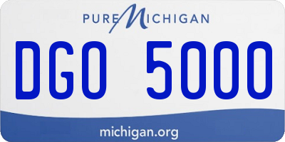 MI license plate DGO5000