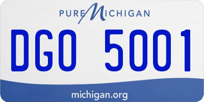 MI license plate DGO5001