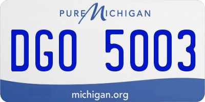MI license plate DGO5003