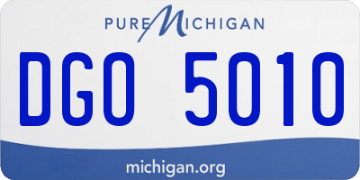 MI license plate DGO5010