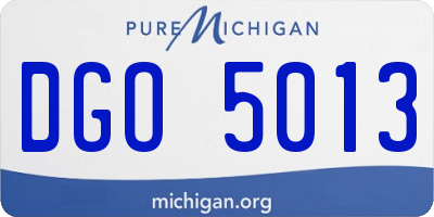 MI license plate DGO5013