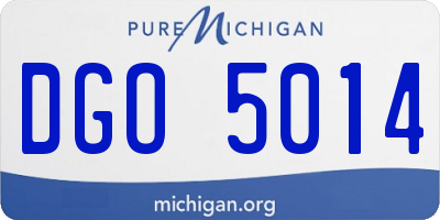 MI license plate DGO5014