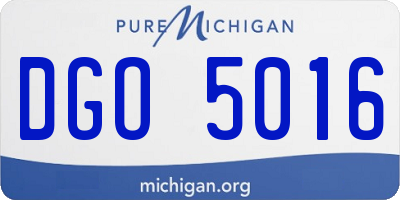 MI license plate DGO5016