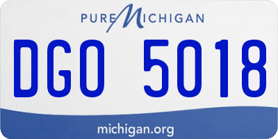 MI license plate DGO5018