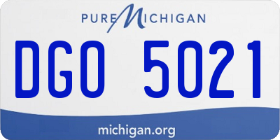 MI license plate DGO5021